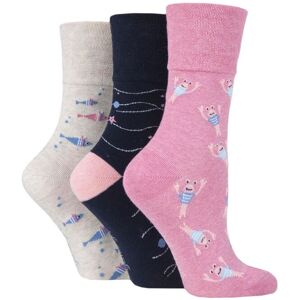 Women's 3 Pair Gentle Grip Fun Feet Socks Seabed 4-8 Ladies - Multi Coloured - Size: Small Women's 3 Pair Gentle Grip Fun Feet Socks Seabed 4-8 Ladies - Multi Coloured - Size: Small