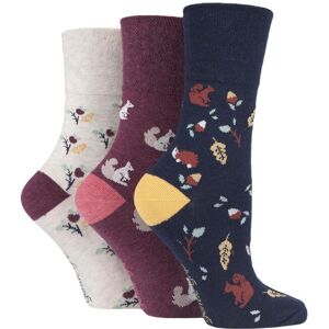 Women's 3 Pair Gentle Grip Fun Feet Socks Autumn Leaves 4-8 Ladies - Multi Coloured - Size: Small Women's 3 Pair Gentle Grip Fun Feet Socks Autumn Leaves 4-8 Ladies - Multi Coloured - Size: Small