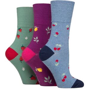 Women's 3 Pair Gentle Grip Fun Feet Socks Fruits 4-8 Ladies - Multi Coloured - Size: 4-8 Ladies Women's 3 Pair Gentle Grip Fun Feet Socks Fruits 4-8 Ladies - Multi Coloured - Size: 4-8 Ladies