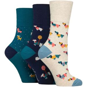 Women's 3 Pair Gentle Grip Fun Feet Socks I'm a Dog Person 4-8 Ladies - Multi Coloured - Size: Small Women's 3 Pair Gentle Grip Fun Feet Socks I'm a Dog Person 4-8 Ladies - Multi Coloured - Size: Small