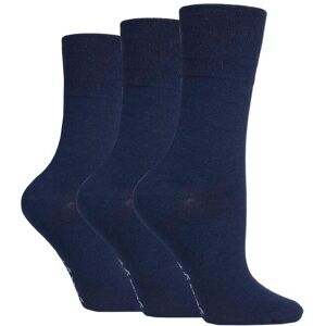 Women's 3 Pair Gentle Grip Plain Cotton Socks Navy 4-8 Ladies - Blue - Size: Small Women's 3 Pair Gentle Grip Plain Cotton Socks Navy 4-8 Ladies - Blue - Size: Small