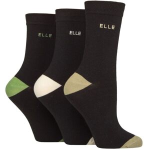 Women's 3 Pair Elle Plain, Striped and Patterned Cotton Socks with Smooth Toes Forager Contrast 4-8 - Assorted - Size: Small Women's 3 Pair Elle Plain, Striped and Patterned Cotton Socks with Smooth Toes Forager Contrast 4-8 - Assorted - Size: Small