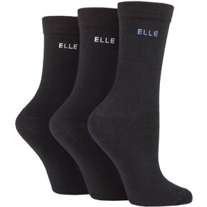 3 Pair Black Plain Comfort Cuff Cotton Socks with Hand Linked Toes Ladies 4-8 Ladies - Elle - Black - Size: Small 3 Pair Black Plain Comfort Cuff Cotton Socks with Hand Linked Toes Ladies 4-8 Ladies - Elle - Black - Size: Small