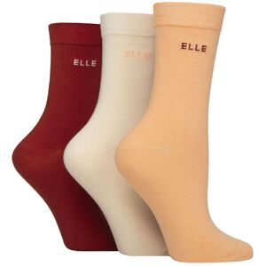 Women's 3 Pair Elle Plain, Striped and Patterned Cotton Socks with Smooth Toes Plain Wild Poppy 4-8 - Assorted - Size: Small Women's 3 Pair Elle Plain, Striped and Patterned Cotton Socks with Smooth Toes Plain Wild Poppy 4-8 - Assorted - Size: Small