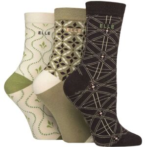 Women's 3 Pair Elle Plain, Striped and Patterned Cotton Socks with Smooth Toes Patterned Forager 4-8 - Multi Coloured - Size: Small Women's 3 Pair Elle Plain, Striped and Patterned Cotton Socks with Smooth Toes Patterned Forager 4-8 - Multi Coloured - Size: Small
