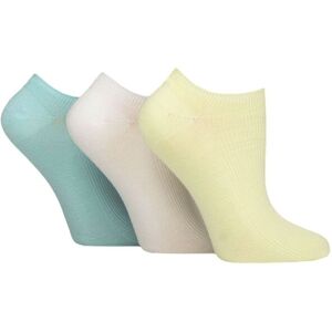 Women's 3 Pair Elle Bamboo Ribbed No Show Socks Keylime Pie 4-8 - Multi Coloured - Size: Small Women's 3 Pair Elle Bamboo Ribbed No Show Socks Keylime Pie 4-8 - Multi Coloured - Size: Small