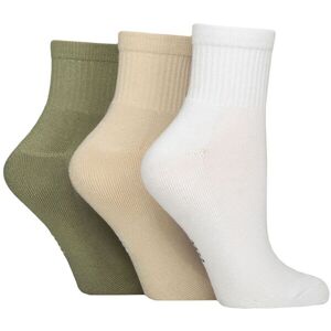 Women's 3 Pair Elle Half Cushion Bamboo Sport Anklet Socks White / Beige / Khaki 4-8 - Assorted - Size: Small Women's 3 Pair Elle Half Cushion Bamboo Sport Anklet Socks White / Beige / Khaki 4-8 - Assorted - Size: Small