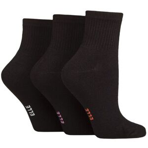 Women's 3 Pair Elle Half Cushion Bamboo Sport Anklet Socks Plain Black 4-8 - Black - Size: Small Women's 3 Pair Elle Half Cushion Bamboo Sport Anklet Socks Plain Black 4-8 - Black - Size: Small