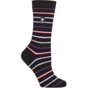 Women's 1 Pair SOCKSHOP Heat Holders 1.0 TOG Ultralite Striped, Argyle & Patterned Socks Riga Stripe Black 4-8 Ladies - Multi Coloured - Size: Small Women's 1 Pair SOCKSHOP Heat Holders 1.0 TOG Ultralite Striped, Argyle & Patterned Socks Riga Stripe Black 4-8 Ladies - Multi Coloured - Size: Small
