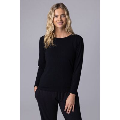Women's 1 Pack Lazy Panda Bamboo Loungewear Selection Long Sleeved Top Black UK 12 - Black - Size: UK 12 Women's 1 Pack Lazy Panda Bamboo Loungewear Selection Long Sleeved Top Black UK 12 - Black - Size: UK 12