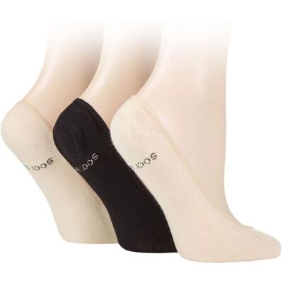 Women's 3 Pair SOCKSHOP Plain and Patterned Bamboo Shoe Liners Natural / Black / Natural 4-8 Ladies - Assorted - Size: Small Women's 3 Pair SOCKSHOP Plain and Patterned Bamboo Shoe Liners Natural / Black / Natural 4-8 Ladies - Assorted - Size: Small