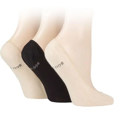 Women's 3 Pair SOCKSHOP Plain and Patterned Bamboo Shoe Liners Natural / Black / Natural 4-8 Ladies - Assorted - Size: Small Women's 3 Pair SOCKSHOP Plain and Patterned Bamboo Shoe Liners Natural / Black / Natural 4-8 Ladies - Assorted - Size: Small