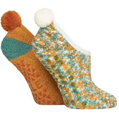 Women's 2 Pair Elle Cosy Mary Jane Socks Marmalade 4-8 - Orange - Size: Small Women's 2 Pair Elle Cosy Mary Jane Socks Marmalade 4-8 - Orange - Size: Small