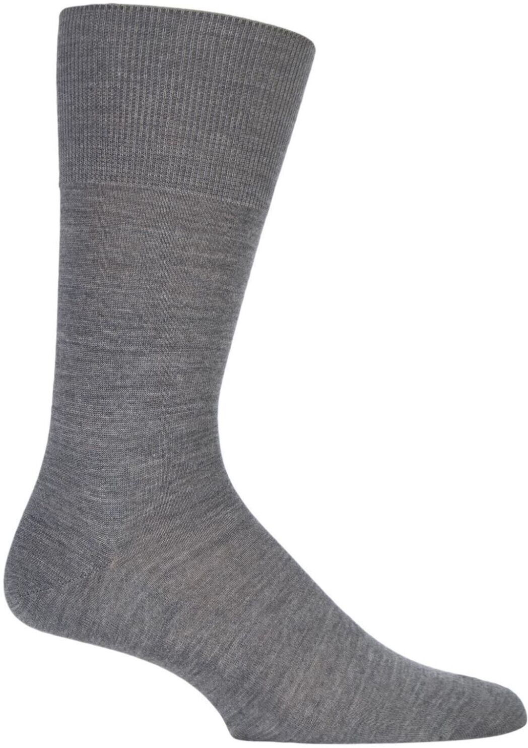 1 Pair Dark Grey Melange Airport Plain Virgin Wool and Cotton Business Socks Men's 10-11 Mens - Falke - Grey - Size: 10-11 Mens