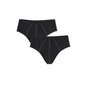 2 Pack Black 24/7 Basic Natural Cotton Midi Briefs Men's 36 Mens - Sloggi  - Black - Size: 36 Mens