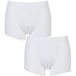 2 Pack White 24/7 Basic Natural Cotton Boxer Shorts Men's 34 Mens - Sloggi  - White - Size: 34 Mens