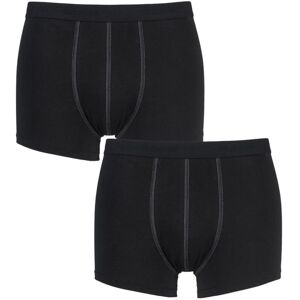 2 Pack Black 24/7 Basic Natural Cotton Boxer Shorts Men's 32 Mens - Sloggi  - Black - Size: 32 Mens