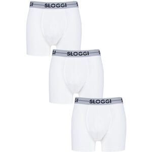 3 Pack White Go Soft Waistband Comfort Cotton Longer Leg Boxer Shorts Men's 40 Mens - Sloggi  - White - Size: 40 Mens