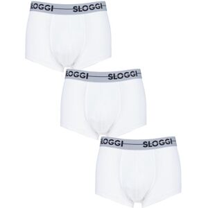 3 Pack White Go Soft Waistband Comfort Cotton Low Rise Hipster Boxers Men's 34 Mens - Sloggi  - White - Size: 34 Mens