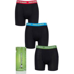 3 Pack Black / Red / Green Bamboo Boxer Shorts Men's Medium - Lazy Panda  - Assorted - Size: Medium