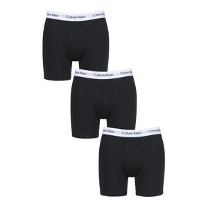 3 Pack Black Cotton Stretch Longer Leg Boxer Brief Shorts Men's Large - Calvin Klein  - Black - Size: Large