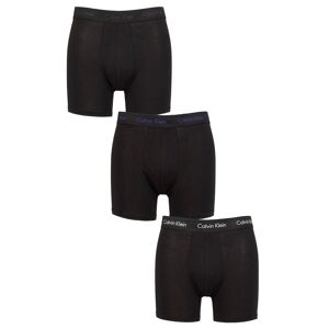 SockShop Mens 3 Pack Calvin Klein Cotton Stretch Longer Leg Trunks Grey / Blue / Grey S  - Black - Size: Small