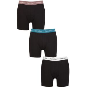 SockShop Mens 3 Pack Calvin Klein Cotton Stretch Longer Leg Trunks Capri / Ocean Depths S  - Black - Size: Small