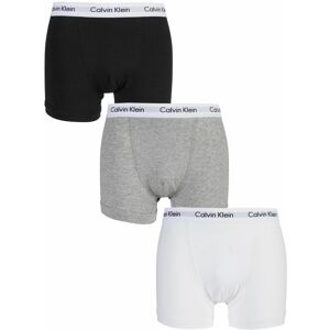 3 Pack Black / White / Grey Cotton Stretch Trunks Men's Large - Calvin Klein  - Assorted - Size: Large