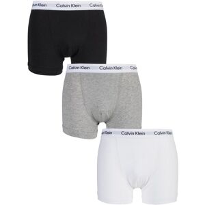 3 Pack Black / White / Grey Cotton Stretch Trunks Men's Medium - Calvin Klein  - Assorted - Size: Medium