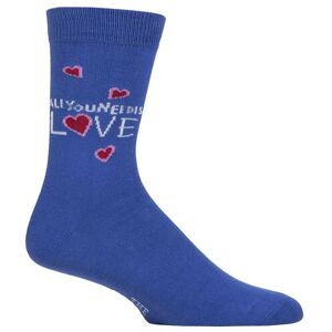 SOCKSHOP Music Collection 1 Pair The Beatles Cotton Socks All You need is Love 4-7 Unisex - Blue - Size: 4-7 Unisex