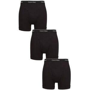 Mens 3 Pack Calvin Klein 100% Cotton Classic Fit Boxer Briefs Black / Black / Black M - Black - Size: Medium