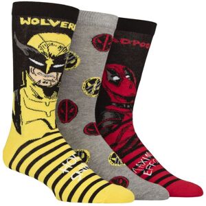 SockShop Mens 3 Pair Marvel Deadpool and Wolverine Cotton Socks Assorted 6-11 Mens - Assorted - Size: 6-11 Mens SockShop Mens 3 Pair Marvel Deadpool and Wolverine Cotton Socks Assorted 6-11 Mens - Assorted - Size: 6-11 Mens