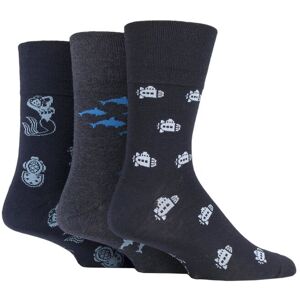 Mens 3 Pair Gentle Grip Fun Feet Socks Deep Sea 6-11 Mens - Blue - Size: 6-11 Mens Mens 3 Pair Gentle Grip Fun Feet Socks Deep Sea 6-11 Mens - Blue - Size: 6-11 Mens