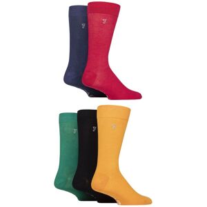 Mens 5 Pair Farah Plain, Striped and Patterned Everyday Bamboo Socks Plain Red / Purple / Yellow 6-11 - Assorted - Size: 6-11 Mens Mens 5 Pair Farah Plain, Striped and Patterned Everyday Bamboo Socks Plain Red / Purple / Yellow 6-11 - Assorted - Size: 6-11 Mens