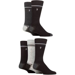 Mens 5 Pair Farah Plain, Striped and Patterned Everyday Bamboo Socks Contrast Heel & Toe Black / Charcoal 6-11 Mens - Black - Size: 6-11 Mens Mens 5 Pair Farah Plain, Striped and Patterned Everyday Bamboo Socks Contrast Heel & Toe Black / Charcoal 6-11 Mens - Black - Size: 6-11 Mens