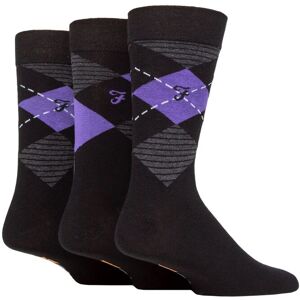 Mens 3 Pair Farah Argyle, Patterned and Striped Cotton Socks Black / Purple Argyle 6-11 Mens - Black - Size: 6-11 Mens Mens 3 Pair Farah Argyle, Patterned and Striped Cotton Socks Black / Purple Argyle 6-11 Mens - Black - Size: 6-11 Mens