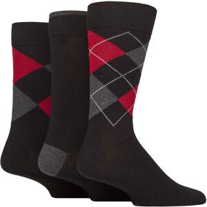 SockShop Mens 3 Pair Glenmuir New Waverley Cotton Argyle Patterned and Plain Socks Black 7-11 Mens - Black - Size: 7-11 Mens SockShop Mens 3 Pair Glenmuir New Waverley Cotton Argyle Patterned and Plain Socks Black 7-11 Mens - Black - Size: 7-11 Mens