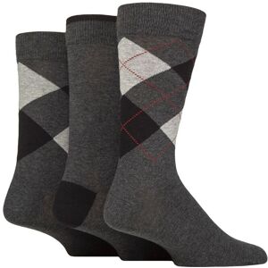 SockShop Mens 3 Pair Glenmuir New Waverley Cotton Argyle Patterned and Plain Socks Charcoal 7-11 Mens - Grey - Size: 7-11 Mens SockShop Mens 3 Pair Glenmuir New Waverley Cotton Argyle Patterned and Plain Socks Charcoal 7-11 Mens - Grey - Size: 7-11 Mens