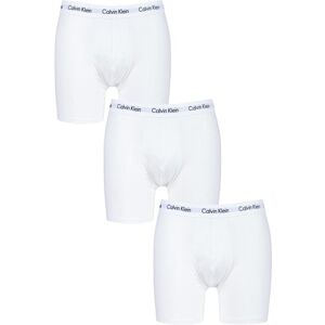 3 Pack White Cotton Stretch Longer Leg Boxer Brief Shorts Men's Small - Calvin Klein - White - Size: Small 3 Pack White Cotton Stretch Longer Leg Boxer Brief Shorts Men's Small - Calvin Klein - White - Size: Small