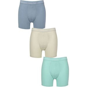Mens 3 Pack Calvin Klein Cotton Stretch Longer Leg Trunks Faded Denim / Celadon Tint / Beau Blue S - Assorted - Size: Small Mens 3 Pack Calvin Klein Cotton Stretch Longer Leg Trunks Faded Denim / Celadon Tint / Beau Blue S - Assorted - Size: Small