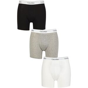 Mens 3 Pack Calvin Klein Cotton Stretch Longer Leg Trunks Black / White / Grey Heather M - Assorted - Size: Medium Mens 3 Pack Calvin Klein Cotton Stretch Longer Leg Trunks Black / White / Grey Heather M - Assorted - Size: Medium