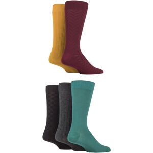 Mens 5 Pair SOCKSHOP Plain, Striped and Patterned Bamboo Socks Royals Textured 7-11 Mens - Multi Coloured - Size: 7-11 Mens Mens 5 Pair SOCKSHOP Plain, Striped and Patterned Bamboo Socks Royals Textured 7-11 Mens - Multi Coloured - Size: 7-11 Mens