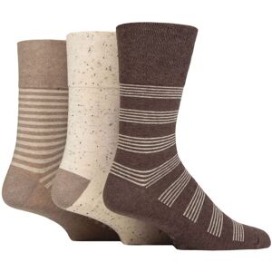 Mens 3 Pair SOCKSHOP Gentle Grip Cotton Holiday Socks Mid Brown / Cream Stripe 6-11 - Brown - Size: 6-11 Mens Mens 3 Pair SOCKSHOP Gentle Grip Cotton Holiday Socks Mid Brown / Cream Stripe 6-11 - Brown - Size: 6-11 Mens