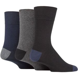 Mens 3 Pair Gentle Grip Cotton Argyle Patterned and Striped Socks Contrast Heel and Toe Black / Navy / Charcoal 6-11 - Multi Coloured - Size: 6-11 Mens Mens 3 Pair Gentle Grip Cotton Argyle Patterned and Striped Socks Contrast Heel and Toe Black / Navy / Charcoal 6-11 - Multi Coloured - Size: 6-11 Mens