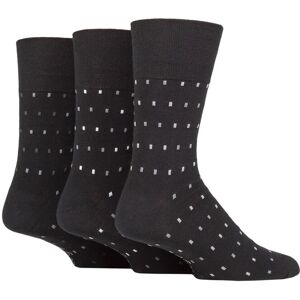 Mens 3 Pair Gentle Grip Cotton Argyle Patterned and Striped Socks Micro Rectangle Black 6-11 - Black - Size: 6-11 Mens Mens 3 Pair Gentle Grip Cotton Argyle Patterned and Striped Socks Micro Rectangle Black 6-11 - Black - Size: 6-11 Mens