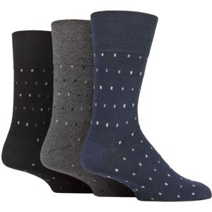 Mens 3 Pair Gentle Grip Cotton Argyle Patterned and Striped Socks Micro Rectangle Black / Navy / Charcoal 6-11 - Blue - Size: 6-11 Mens Mens 3 Pair Gentle Grip Cotton Argyle Patterned and Striped Socks Micro Rectangle Black / Navy / Charcoal 6-11 - Blue - Size: 6-11 Mens