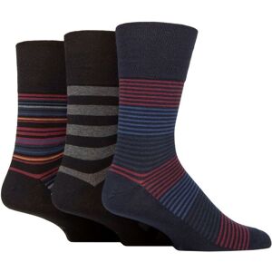 Mens 3 Pair Gentle Grip Cotton Argyle Patterned and Striped Socks Regal Stripe Black / Charcoal 6-11 - Multi Coloured - Size: 6-11 Mens Mens 3 Pair Gentle Grip Cotton Argyle Patterned and Striped Socks Regal Stripe Black / Charcoal 6-11 - Multi Coloured - Size: 6-11 Mens