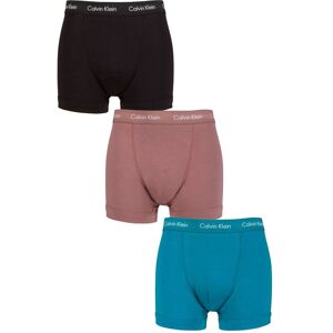 Mens 3 Pack Calvin Klein Cotton Stretch Trunks Black / Capri Rose / Ocean Depths XS - Assorted - Size: Extra Small Mens 3 Pack Calvin Klein Cotton Stretch Trunks Black / Capri Rose / Ocean Depths XS - Assorted - Size: Extra Small