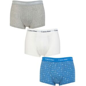 Mens 3 Pair Calvin Klein Low Rise Trunks Grey / White / Blue Logo L - Multi Coloured - Size: Large Mens 3 Pair Calvin Klein Low Rise Trunks Grey / White / Blue Logo L - Multi Coloured - Size: Large
