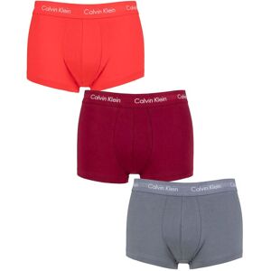 Mens 3 Pair Calvin Klein Low Rise Trunks Wave Light Red / Pewter / Winterberry XL - Multi Coloured - Size: Extra Large Mens 3 Pair Calvin Klein Low Rise Trunks Wave Light Red / Pewter / Winterberry XL - Multi Coloured - Size: Extra Large